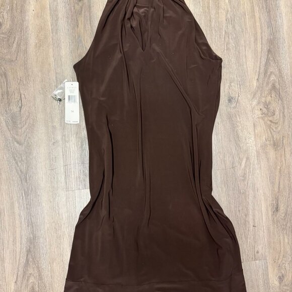 Lauren Ralph Lauren Sleeveless Halter Dress Espresso Brown Size 14 NWT - Picture 6 of 6